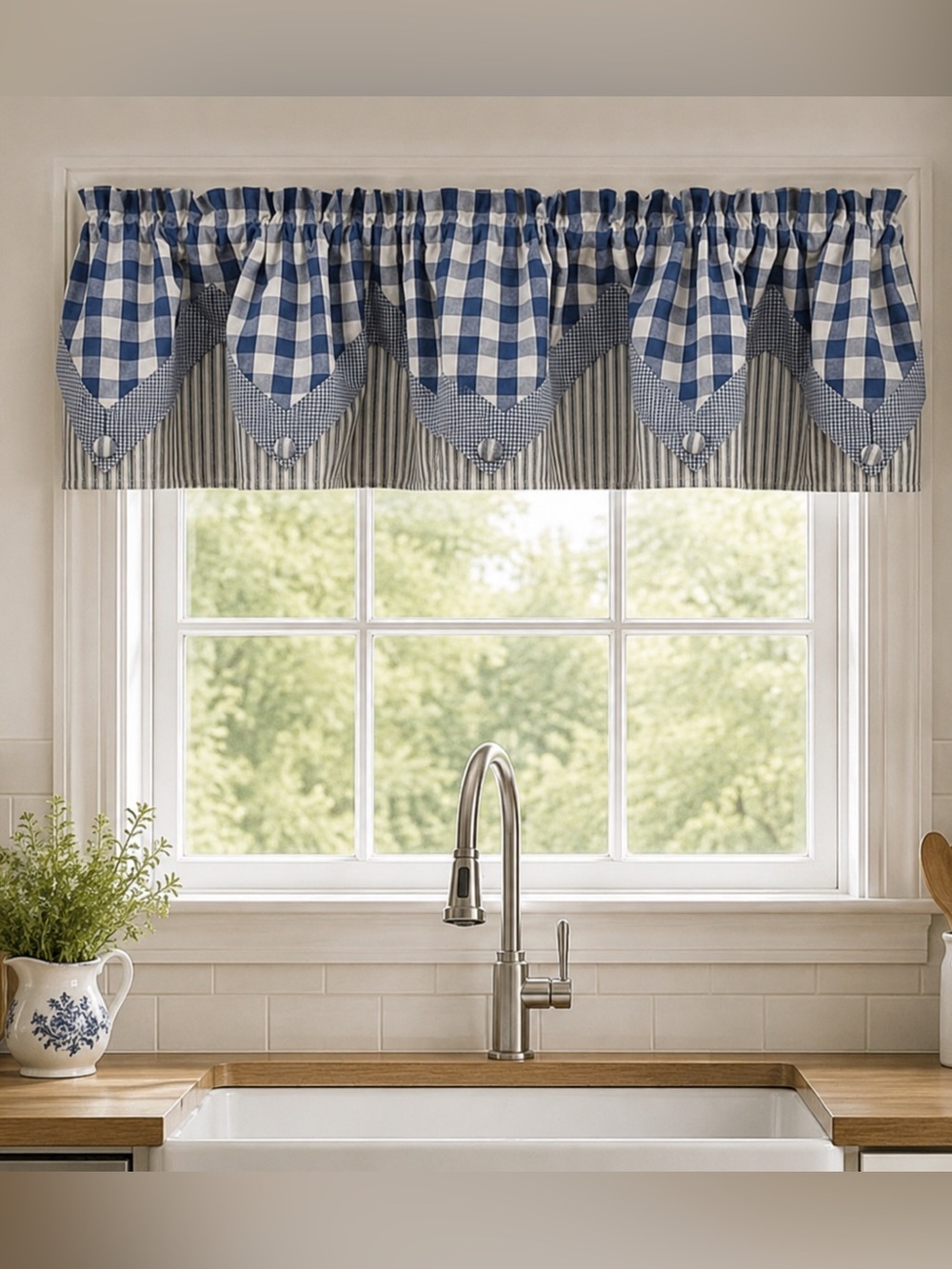 Park Designs York Point Curtain Valance, 72" by 15", Blue